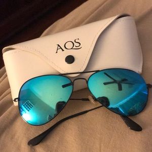 AQS blue reflective sunglasses